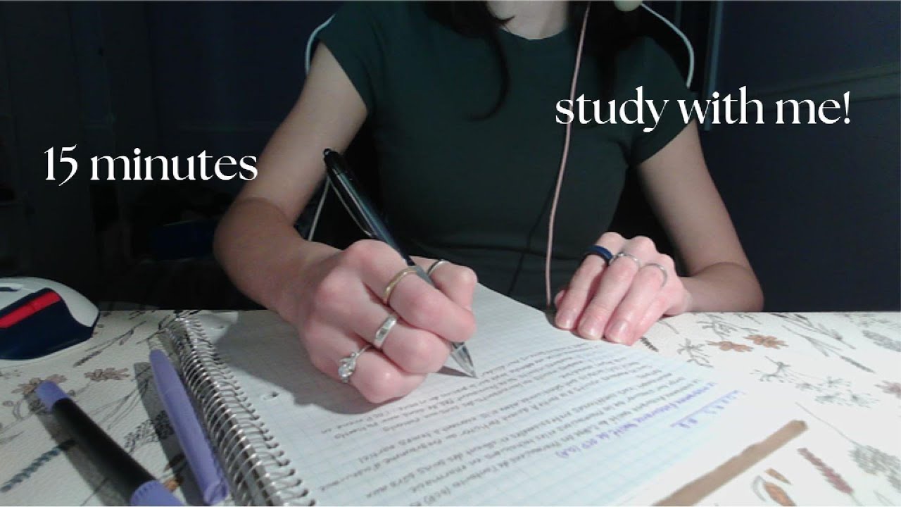 study with me! | 15 minutes (paper notetaking, no music, ambient noise)