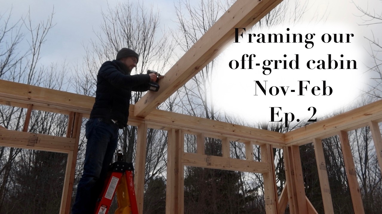 Tiny Cabin Build Ep. 2 | Winter Build | DIY Cabin Build | Off grid Cabin