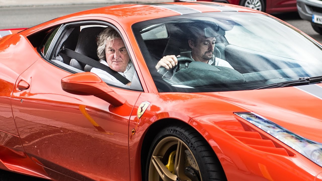 James May takes Richard Hammond for a ride in his Ferrari!!