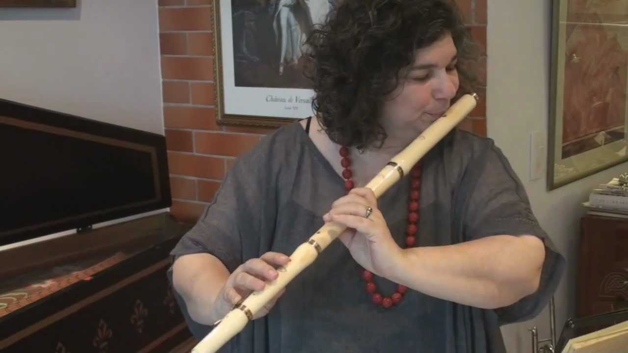 Real Baroque Ivory Flute and Harpsichord plays Prelude Hotteterre 1º Suite pour la Flûte
