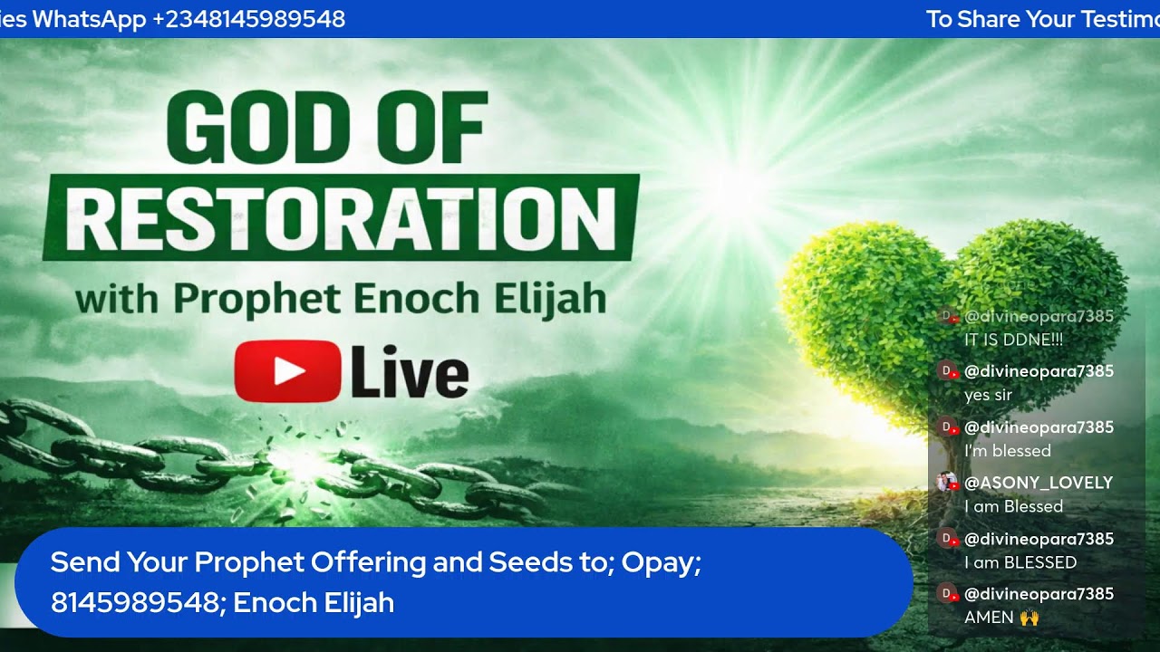 ✅GRACE FOR PROSPERITY | GOD OF RESTORATION | Morning Prayer 6:30AM (Live) - Prophet Enoch Elijah