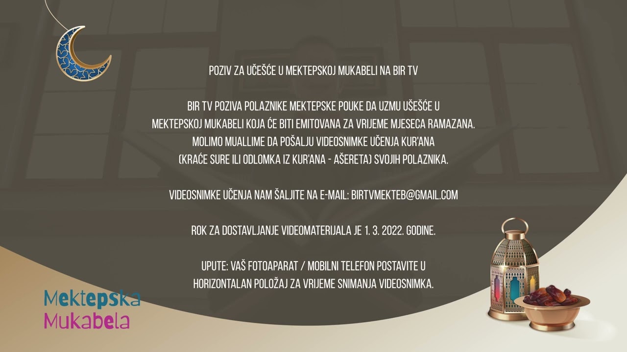 POZIV: Mektepska mukabela