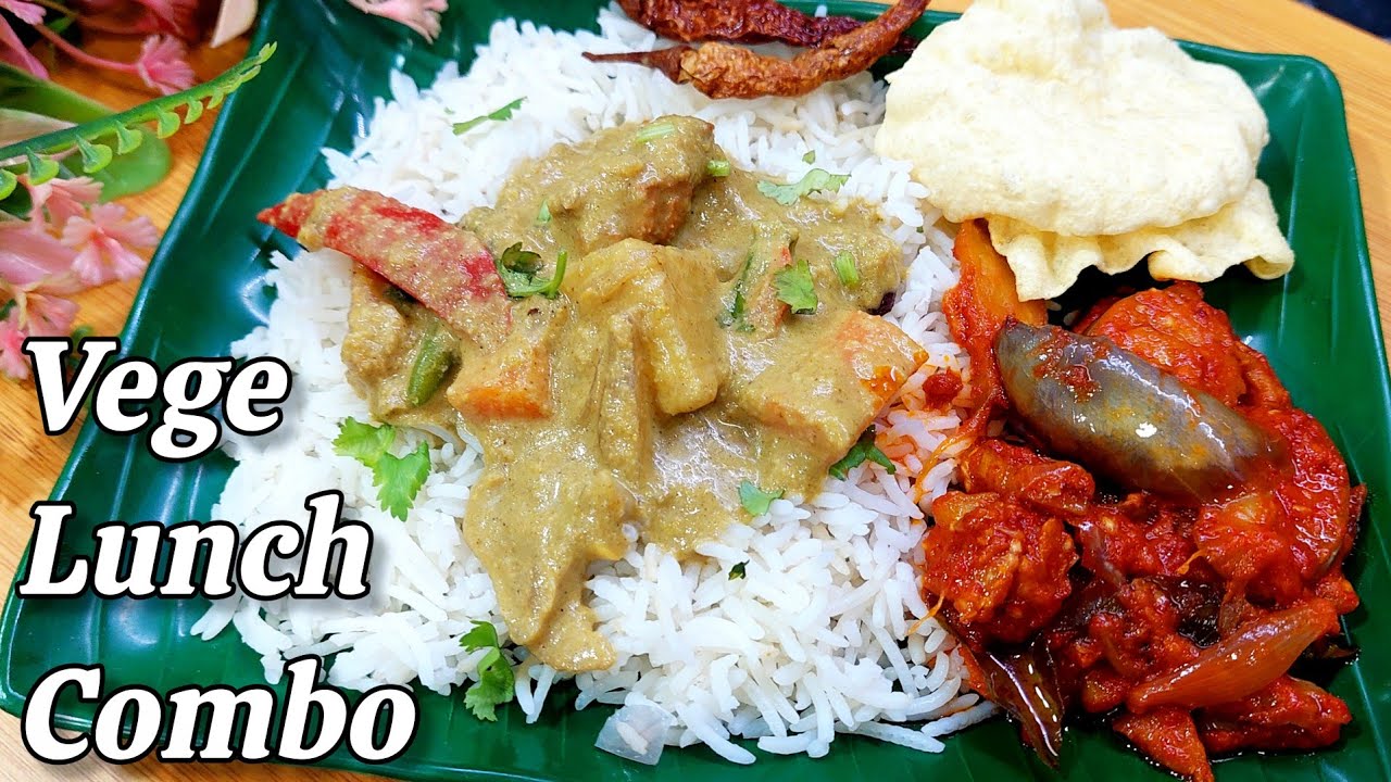 VEGE CHICKEN KURMA and BRINJAL SAMBAL, Best Comfort meal 👌| VEGETARIAN Kurma