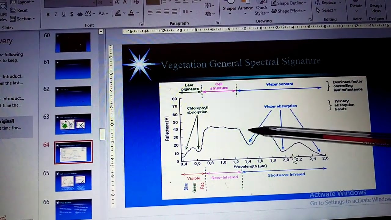 Green vegetation characteristic spectral curve.