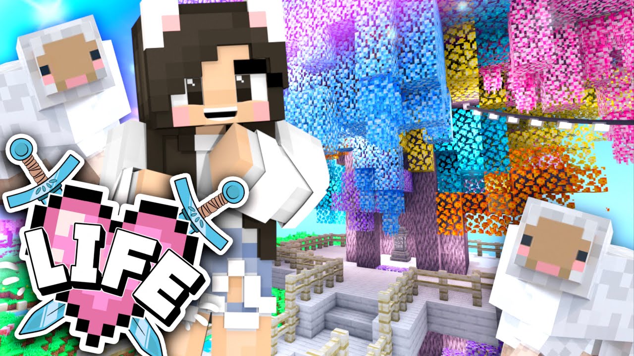 💙Украшаю дом + строю радужное дерево! Minecraft X Life, эпизод 34