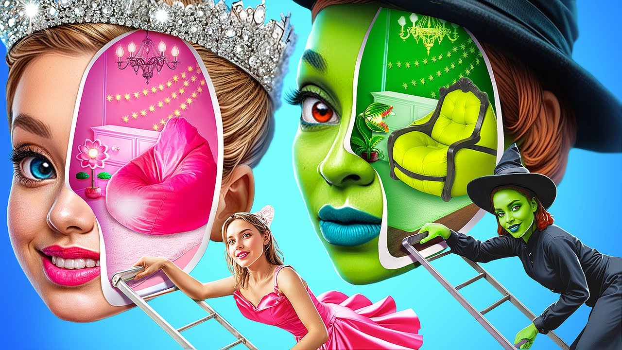 Magical Wicked Room Transformation: One Color Challenge with Glinda & Elphaba!