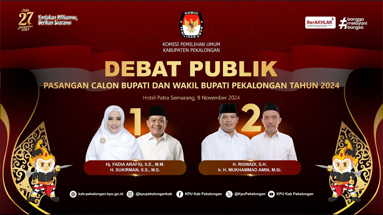 DEBAT PUBLIK PASANGAN CALON BUPATI DAN WAKIL BUPATI PEKALONGAN TH 2024