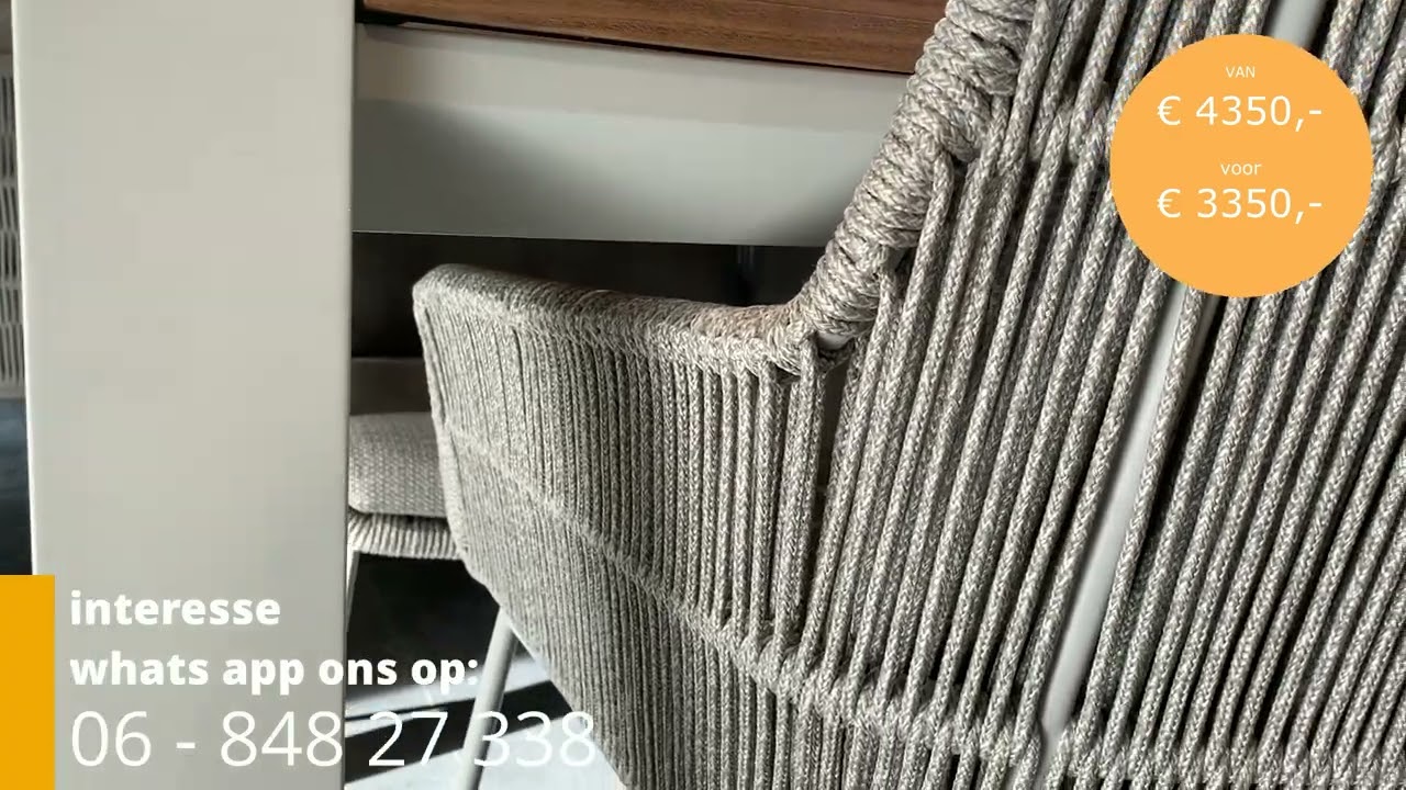 Tuinmeubelen uitverkoop: Ridge tuintafel met Valencia tuinstoelen van 4 Seasons outdoor