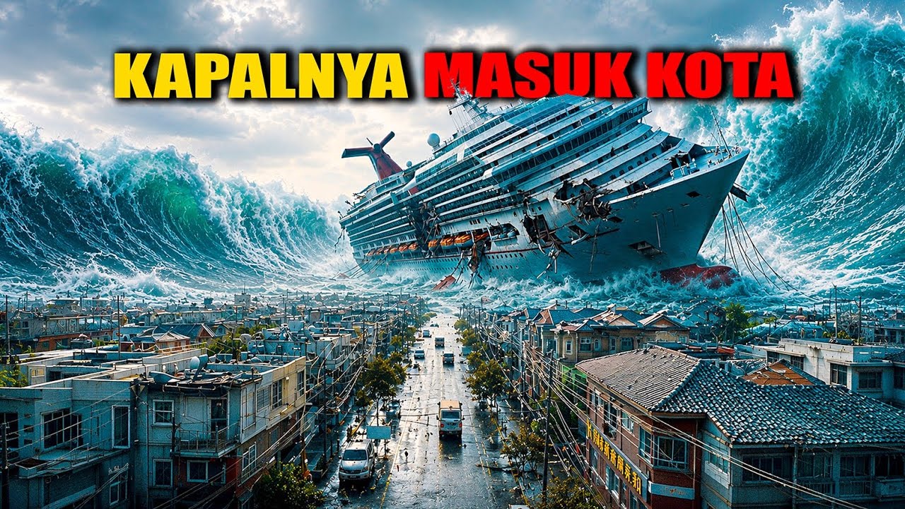 TSUNAMI RAKSASA INI MENYERET KAPAL PESIAR SAMPAI MENGHANCURKAN KOTA‼️Alur Cerita Film