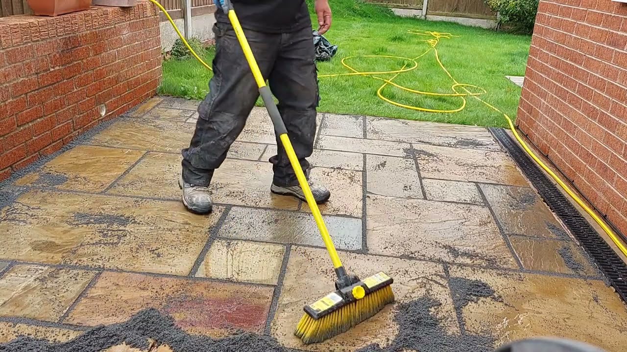 joint it simple on an old flagstone patio that was previously pointed in very hard  sand and cement