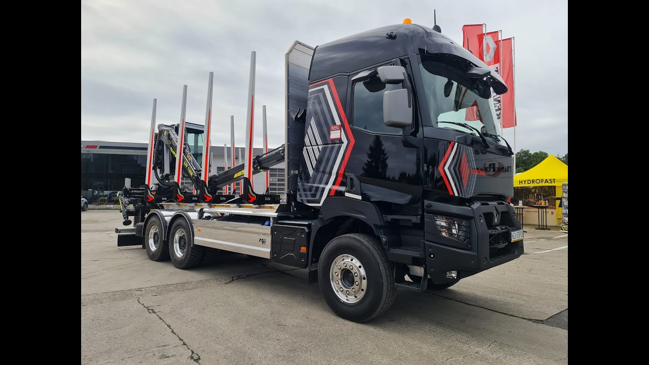 Renault K520 / zabudowa Hydrofast /przewóz drewna / cofanie przyczepą / EWA testuje wnętrz kabiny !