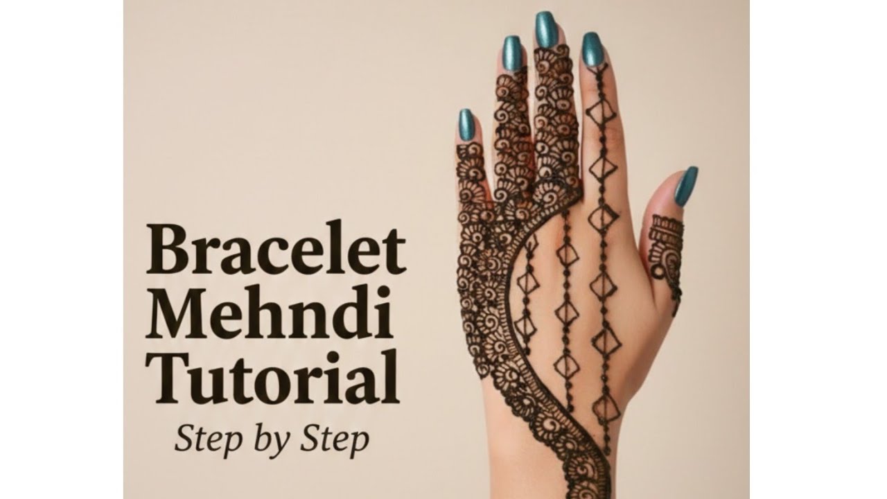 Elegant Bracelet Style Back Hand Mehndi Design | Easy Step-by-Step Tutorial for Beginners#viralvideo