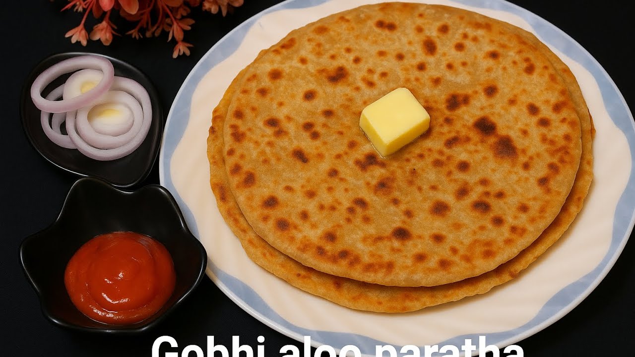 Sardi ke mausam mein iss gobhi allu paratha khake maza agaya 🤤 #food #recipe #winter #easyrecipe 
