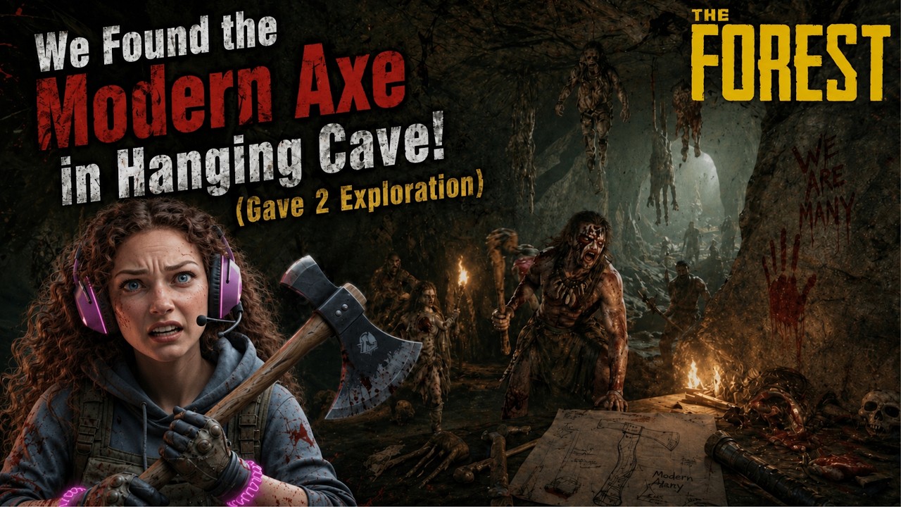 The Forest Ep.5  We Found the Modern Axe in Hanging Cave! (Cave 2 Exploration)