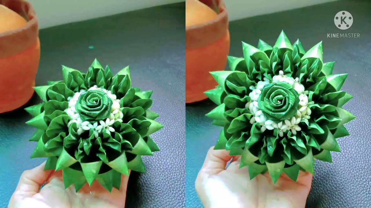 ☘️แชร์ไอเดียทำดอกไม้ใบเตยมะกรูดหอม แบบใหม่ | Make new pandan leaves and kaffir lime flowers.