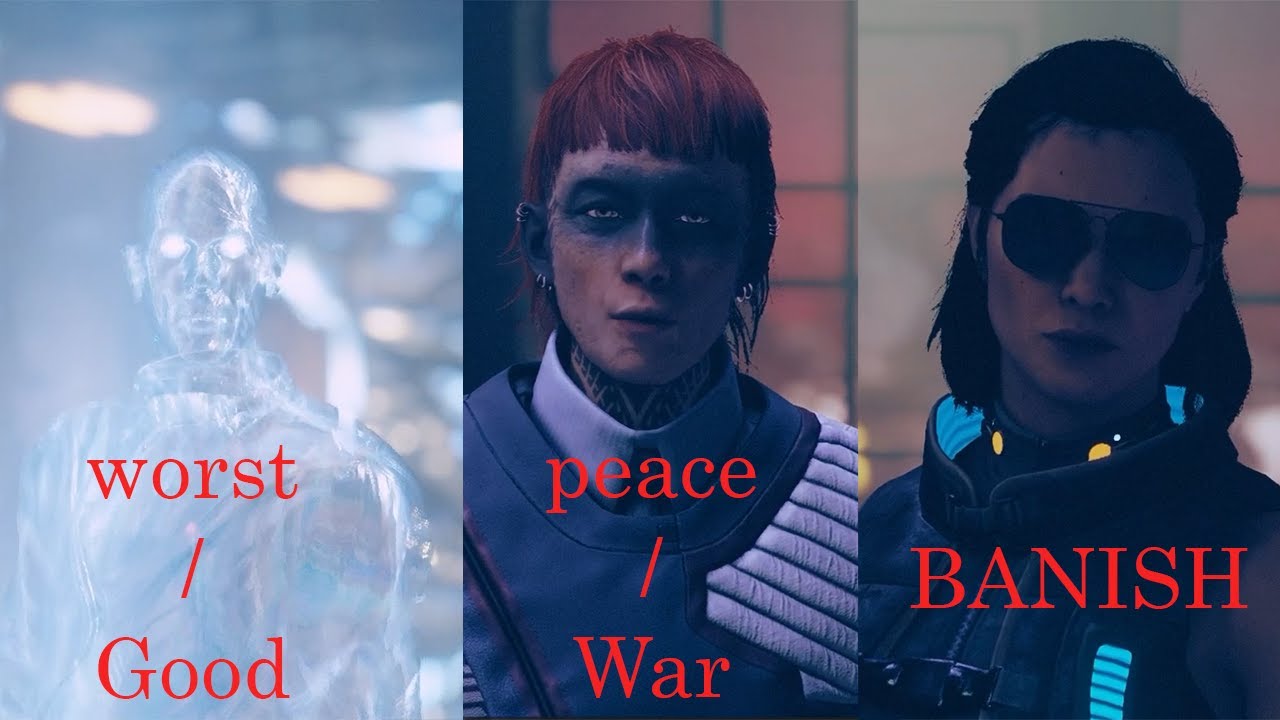 Starfield shattered space All Endings (worst, good ending A & B, peace/war ending, banish ending)