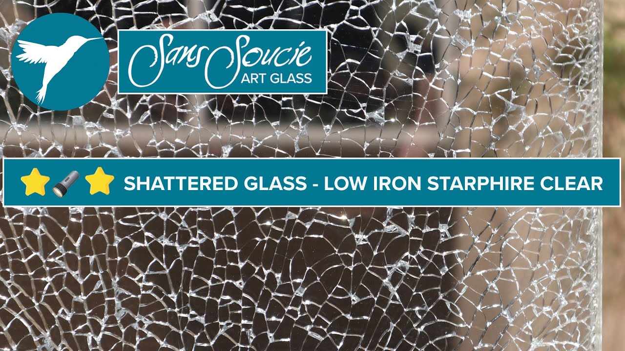 Decorative Glass Effect Spotlight:  SHATTERED GLASS, CRACKED GLASS - LOW IRON STARPHIRE CLEAR GLASS