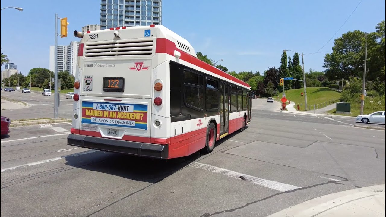TTC 122 Graydon Hall Nova LFS Bus Ride #3234 from York Mills Stn to Don Mills Rd (June 19th, 2023)
