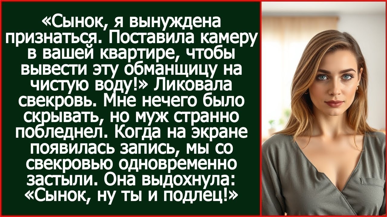 Сынок, я вынуждена признаться. Поставила камеру в вашей квартире, чтобы вывести ее на чистую воду!