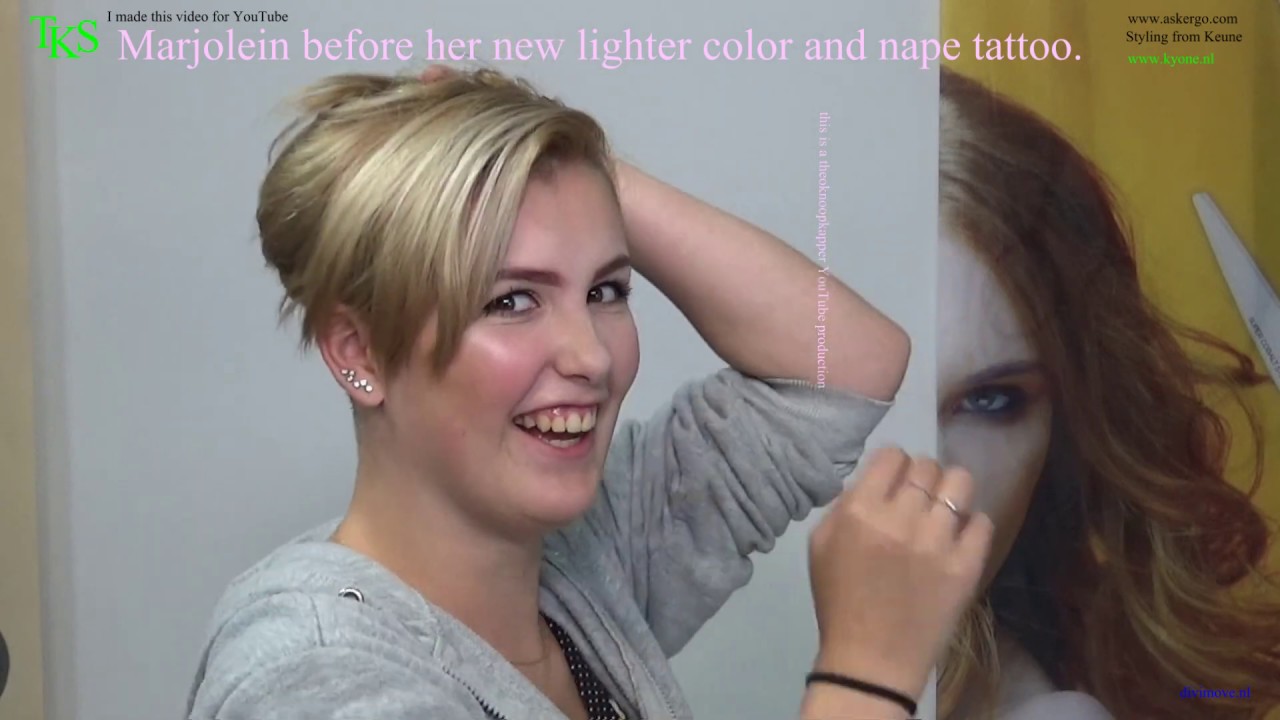Show you my Colorful Nape Shave Clipper Tattoo  Marjolein Tutorial video by TKS