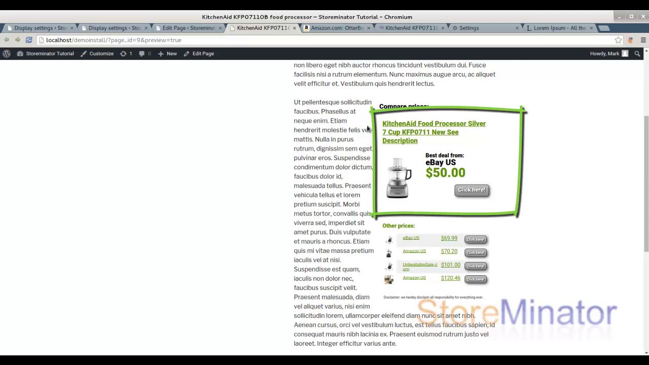 The Storeminator price comparison plugin for Wordpress - see its power!