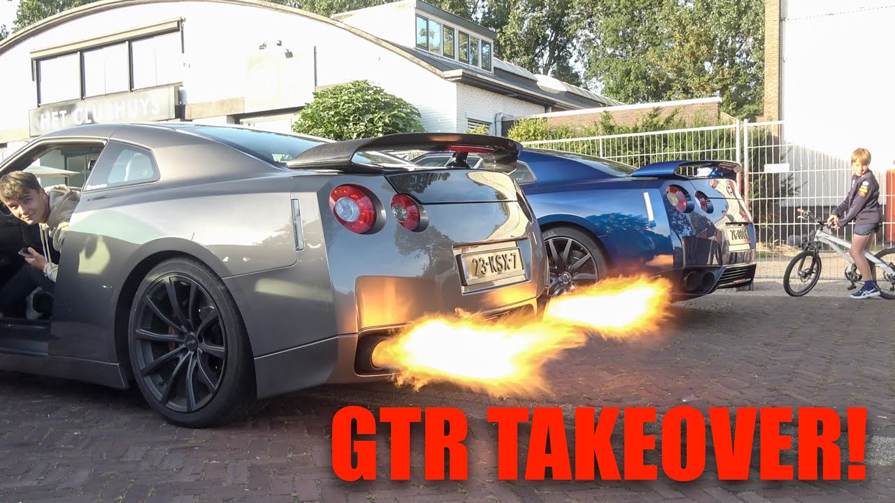 1000+HP Nissan GTR's TAKING OVER A CARMEET! Crazy Flames, Accelerations and more!!