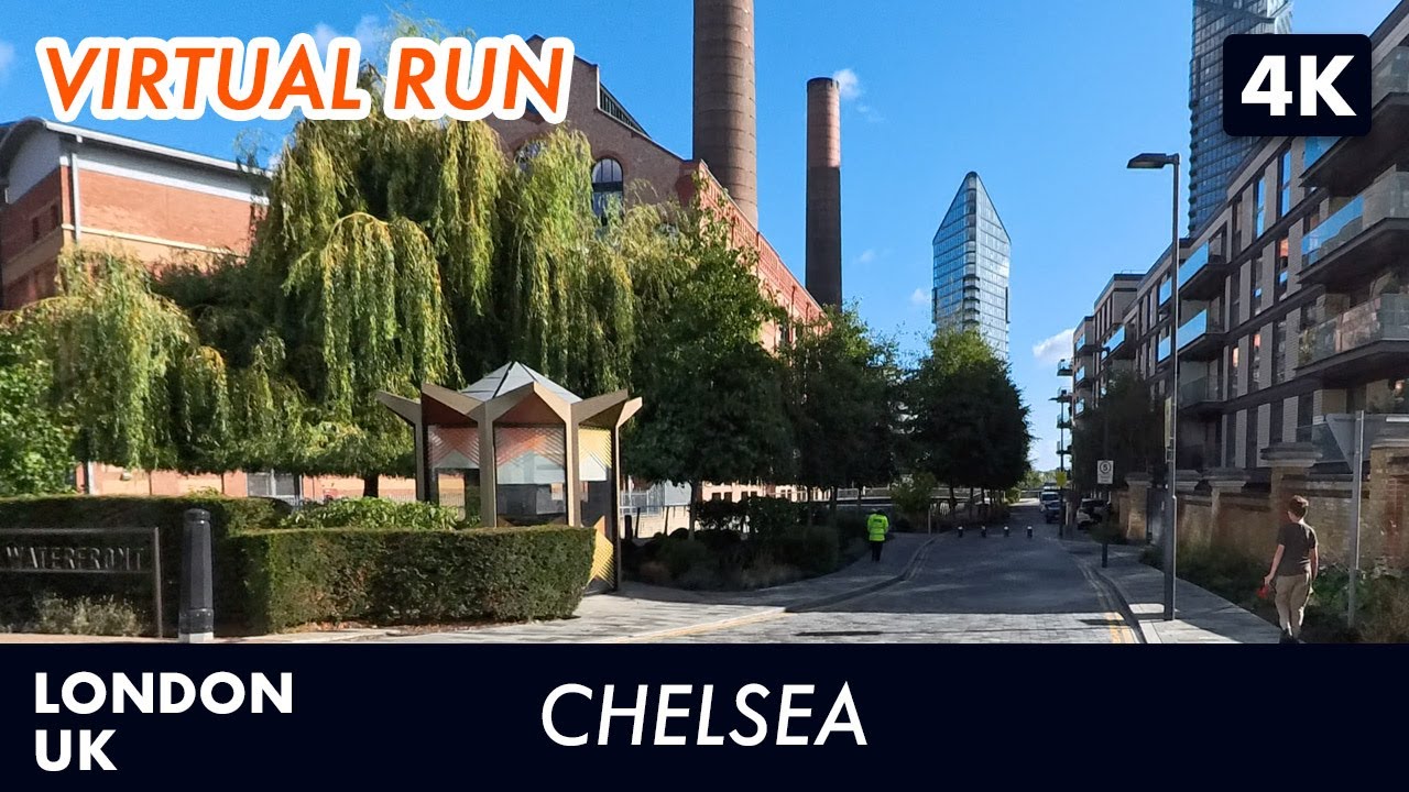 Chelsea & Battersea Park Running Route | 38-Minute Virtual Run Along the Thames (London 4K & Music)