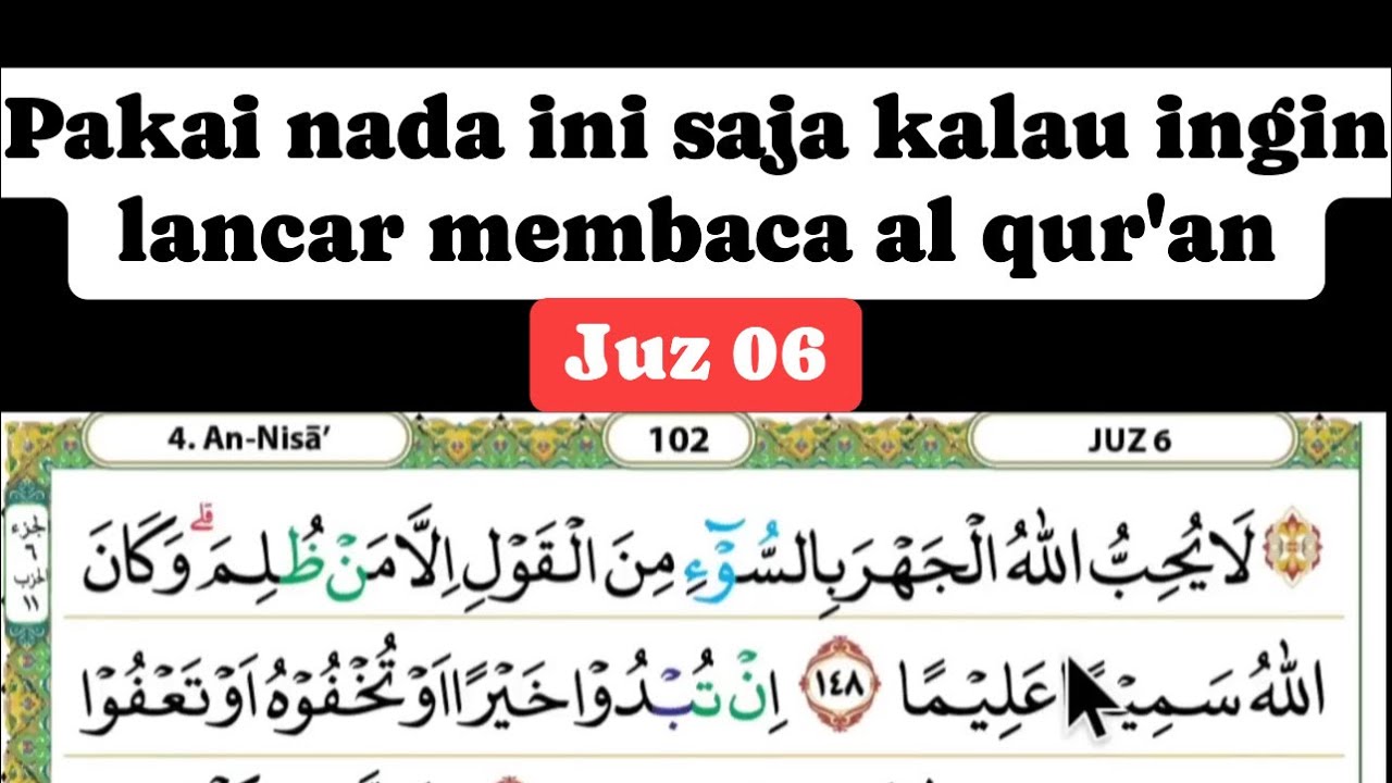 Begini cara mengaji yang mudah biar tidak terbata bata  #juz6