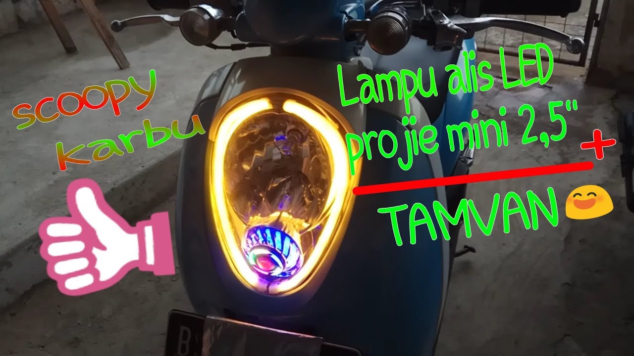 lampu senja honda scoopy karbu diganti projie mini+alis=MANTUL👍