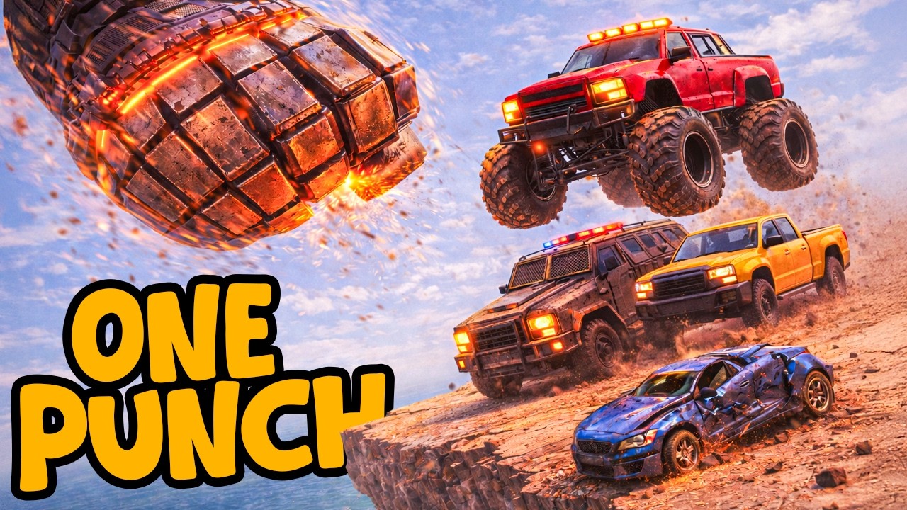 EPIC PUNCH Challenge | One Punch = Total Destruction 💥Only ONE Vehicle Survives! Episode #1