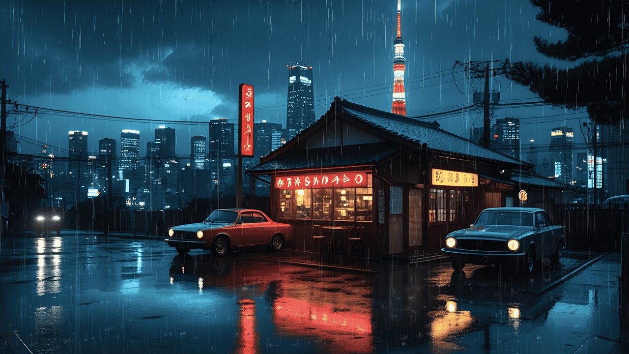 A Rainy 90s Night in Tokyo 📼 Nostalgic Lofi Beats for Relax & Focus