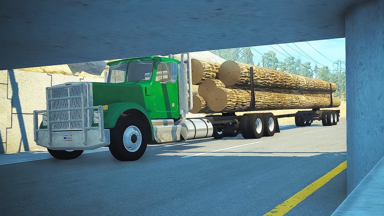 Low Clearance Bridge against Truck - BeamNG drive