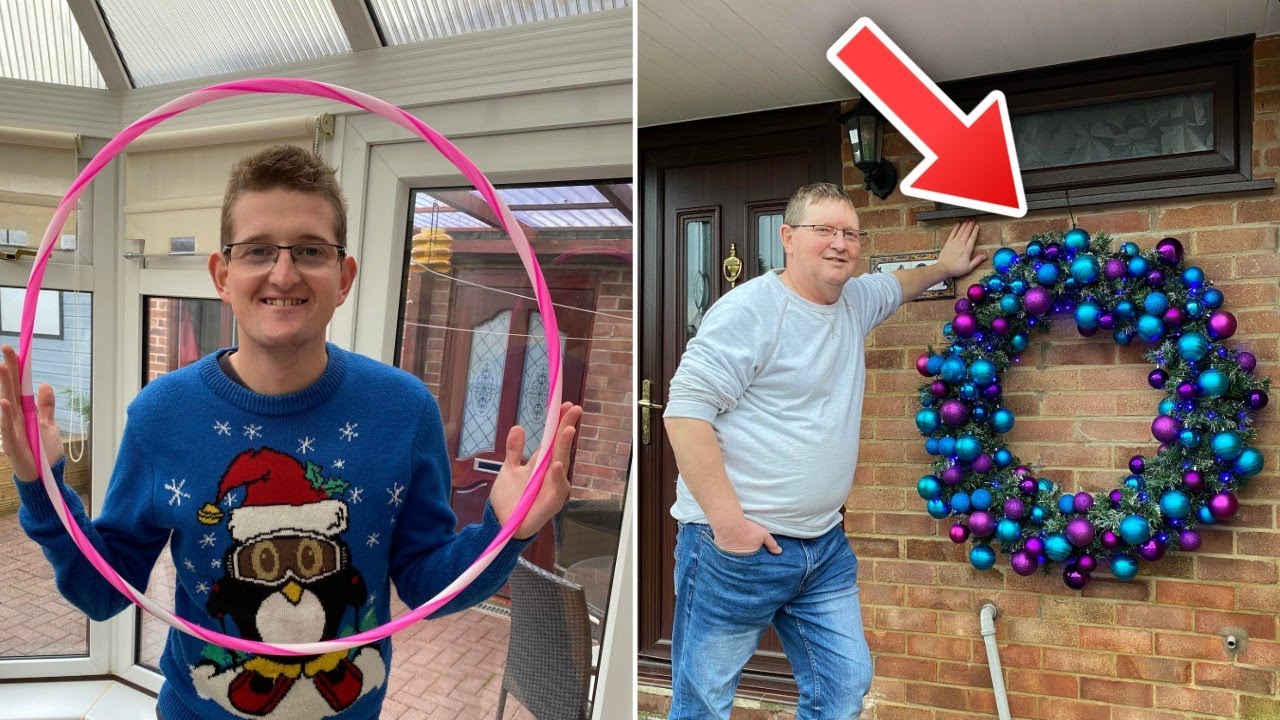 DIY Christmas Wreath With Hula Hoop! - VLOGMAS DAY 14