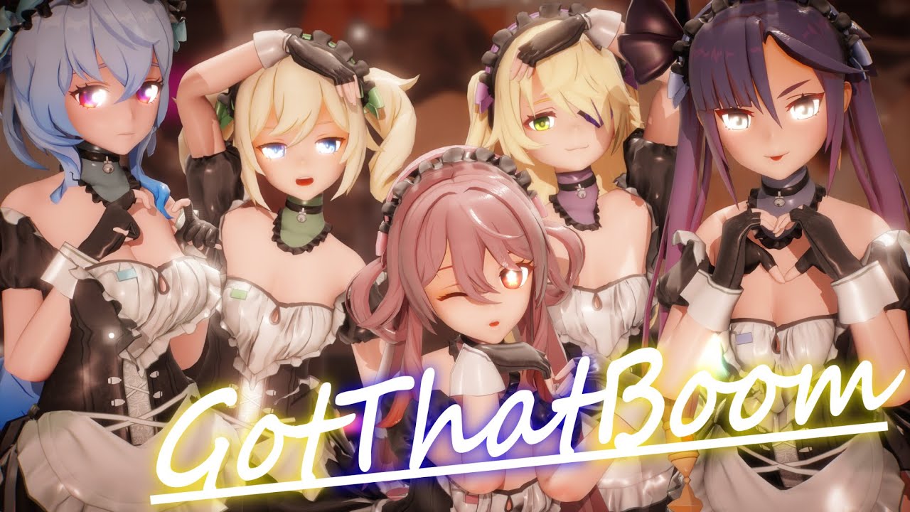 【原神/Genshin Impact】バーバラ・フィッシュル・モナ・甘雨・胡桃で SECRET NUMBER - Got That Boom【4K】【MMD】【カメラ配布/Camera DL】