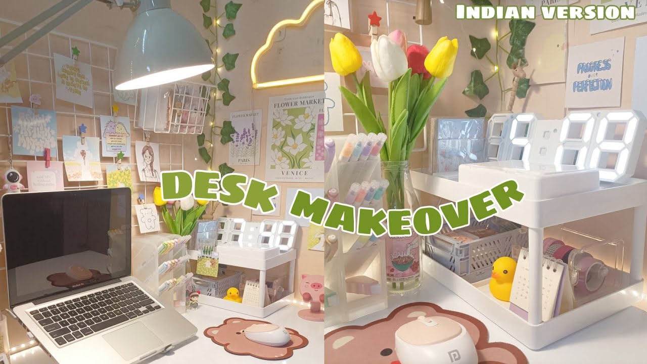 DESK SETUP ~ under Rs.500 😨| Indian asthetic desk for back to school ✨