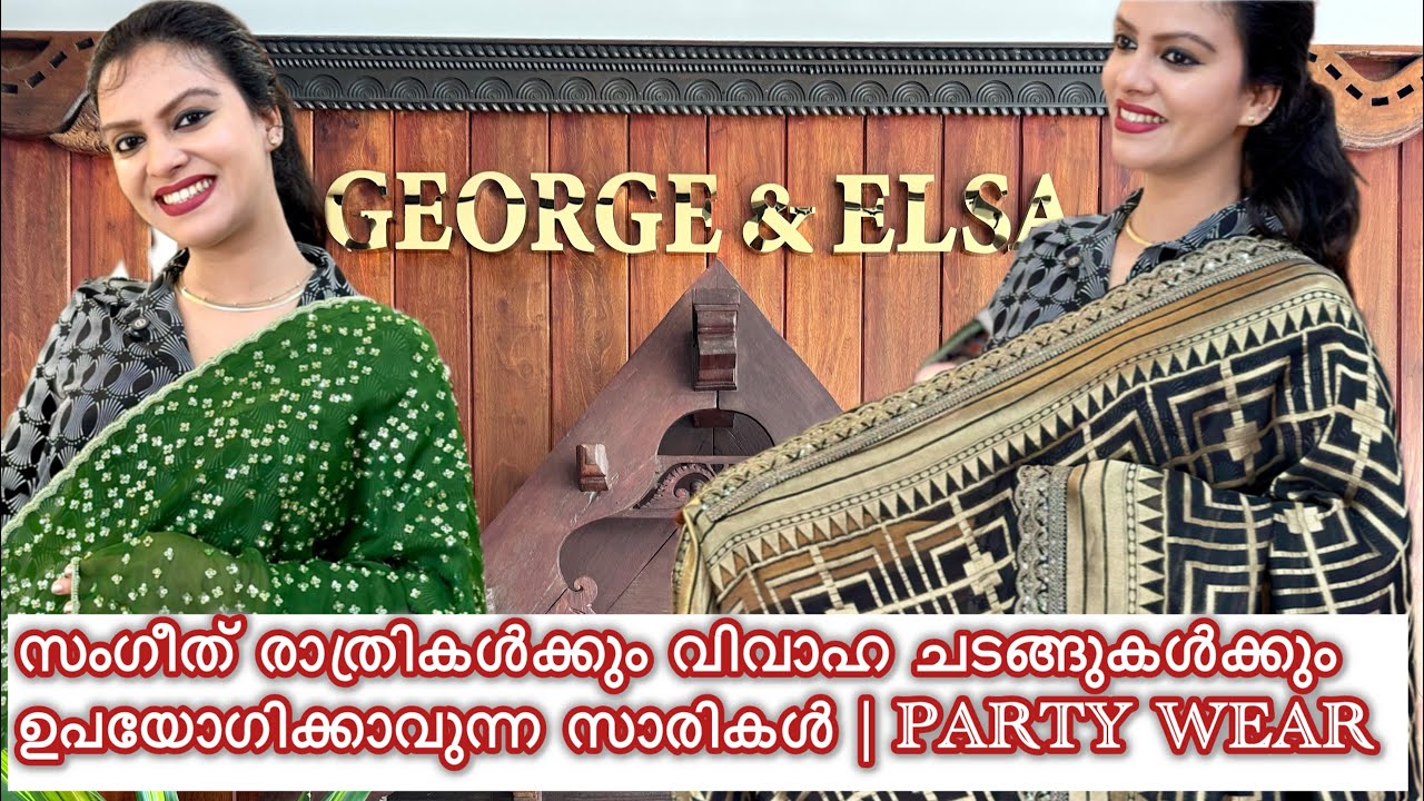 Evening Party Sarees | Handworked Sarees | Bridal Sarees - George & Elsa boutique