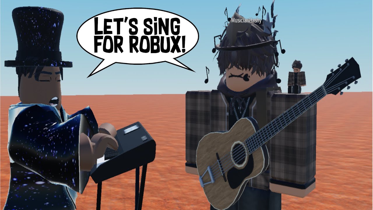singing with @MusicianHashy in PLS DONATE on Roblox voice chat 🎤🎹