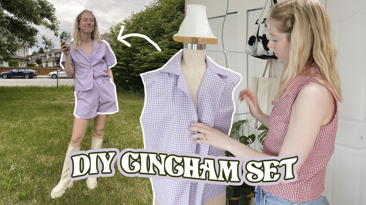 let's make my dream gingham 2-piece from thrifted fabric (i finished it in one day)