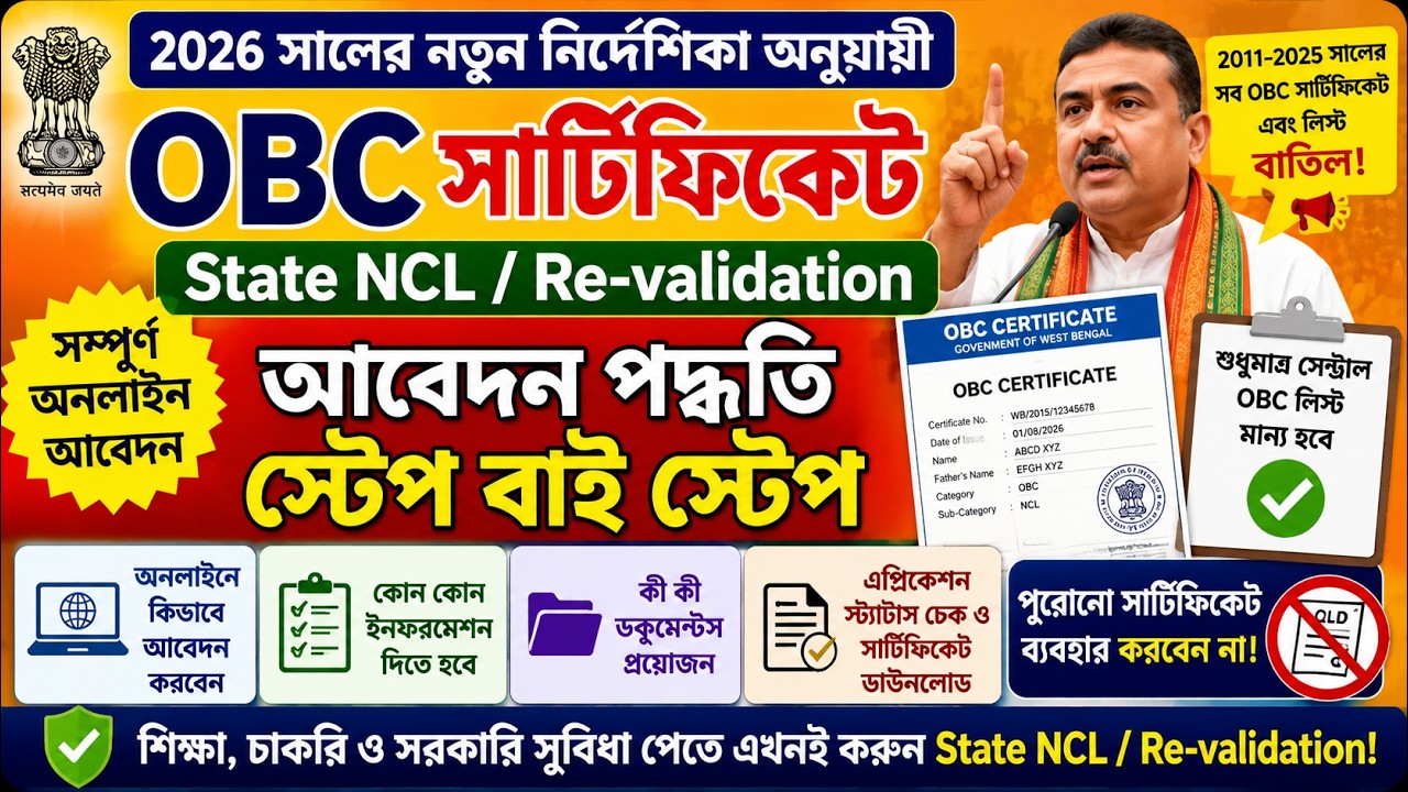 How to Apply OBC State NCL 2026 |  Required Documents, Application & Status Check