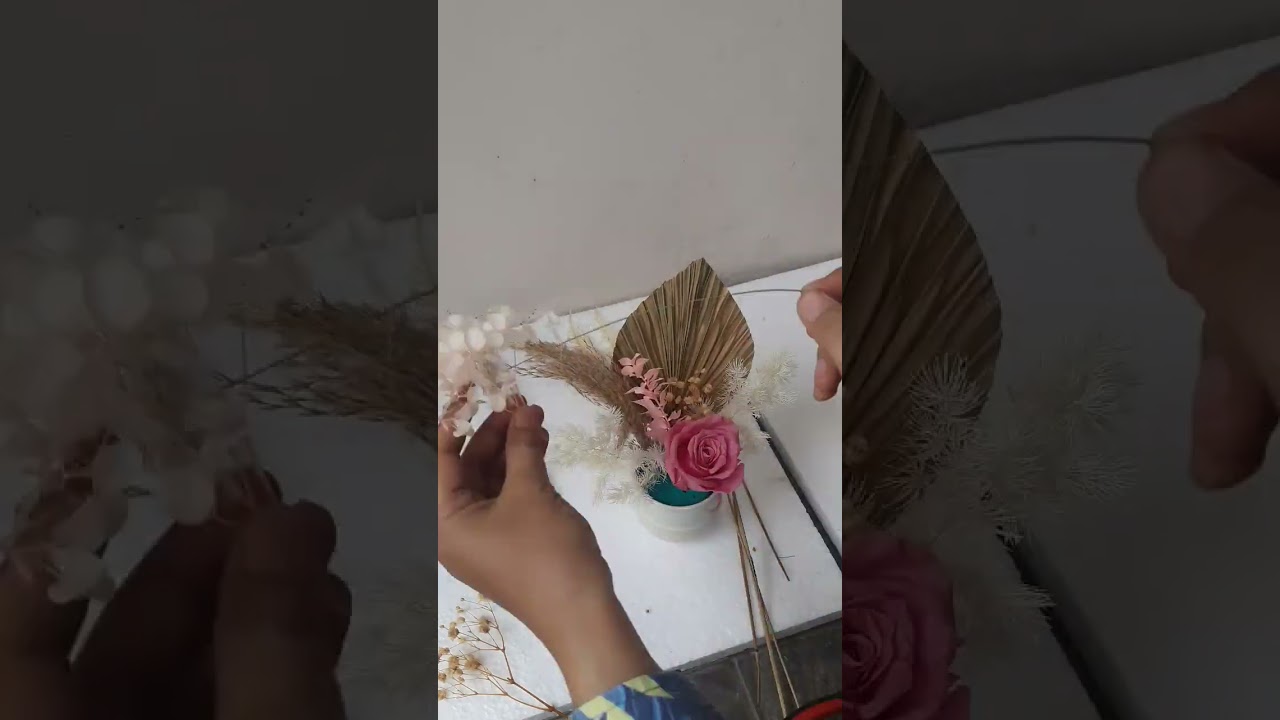 dried flowers vase arrangement tutorial