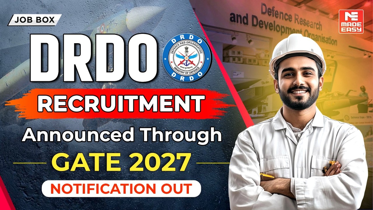 DRDO Recruitment 2027 Through GATE | Scientist &lsquo;B&rsquo; Vacancy Announced | GATE 2027 Latest Update!