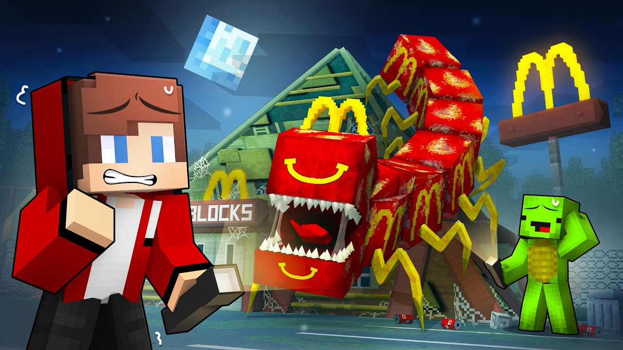 JJ and Mikey Found MCDONALDS - Maizen Minecraft Animation