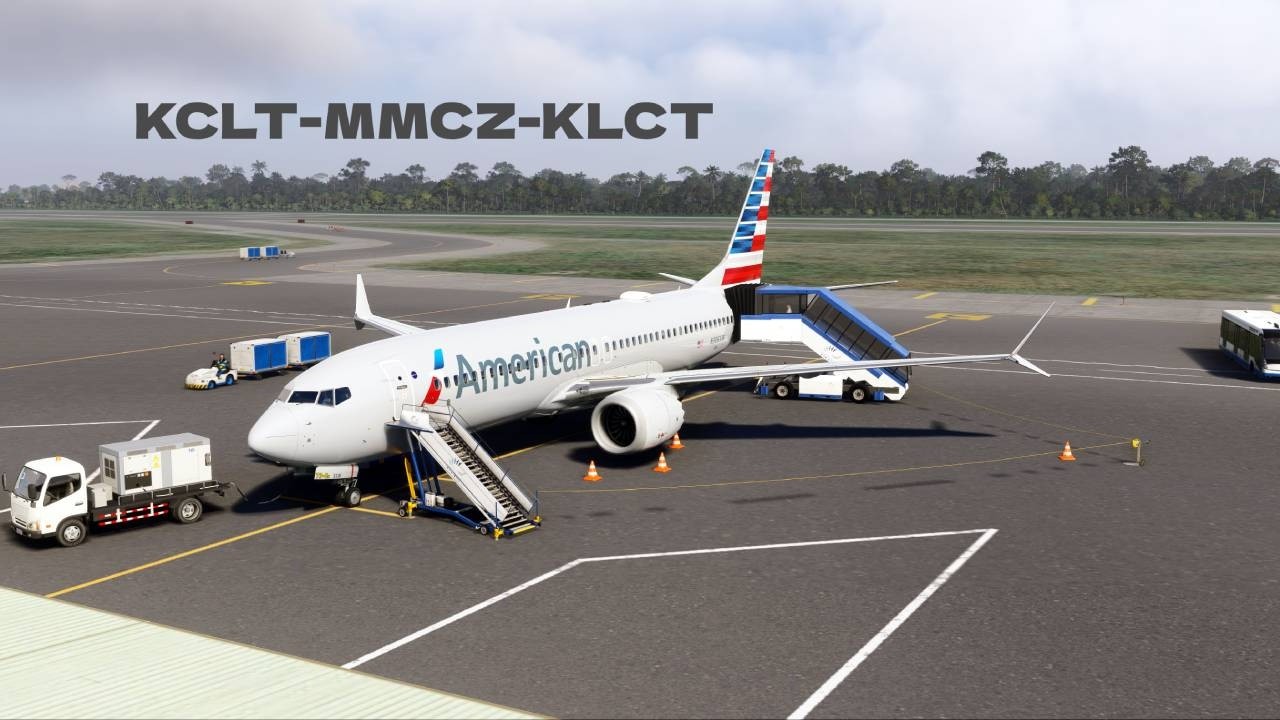 MSFS2024 REALTURB GLOBALV2 IFLY 737 AMERICAN CHARLOTTE ↔️ COZUMEL Full flight [2K] KCLT- MMCZ - KCLT