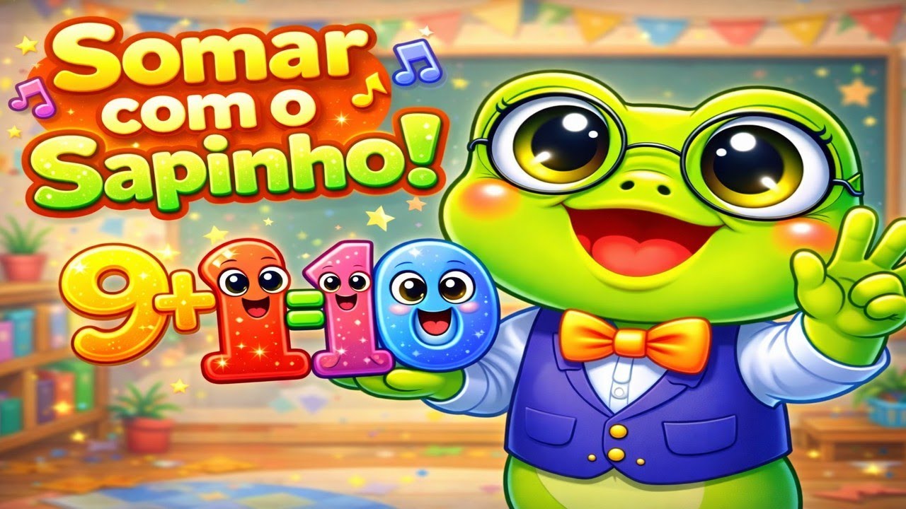 👉 Sapinho Ensina a Somar 🐸🎶 | Números de 1 a 10 para Bebês