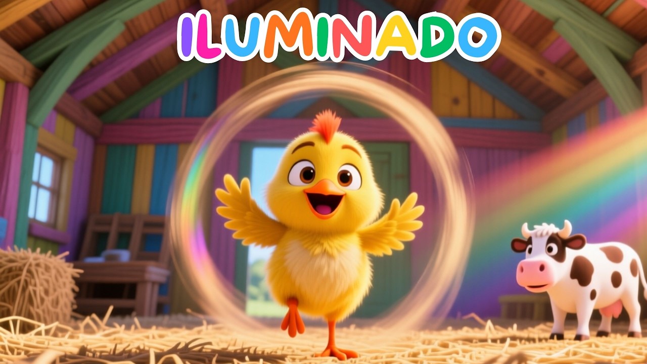 PINTINHO ILUMINADO  🐥🎵 | Música Infantil | Fazendinha Musical 🐣🐤Pintinho dançando  sem Parar
