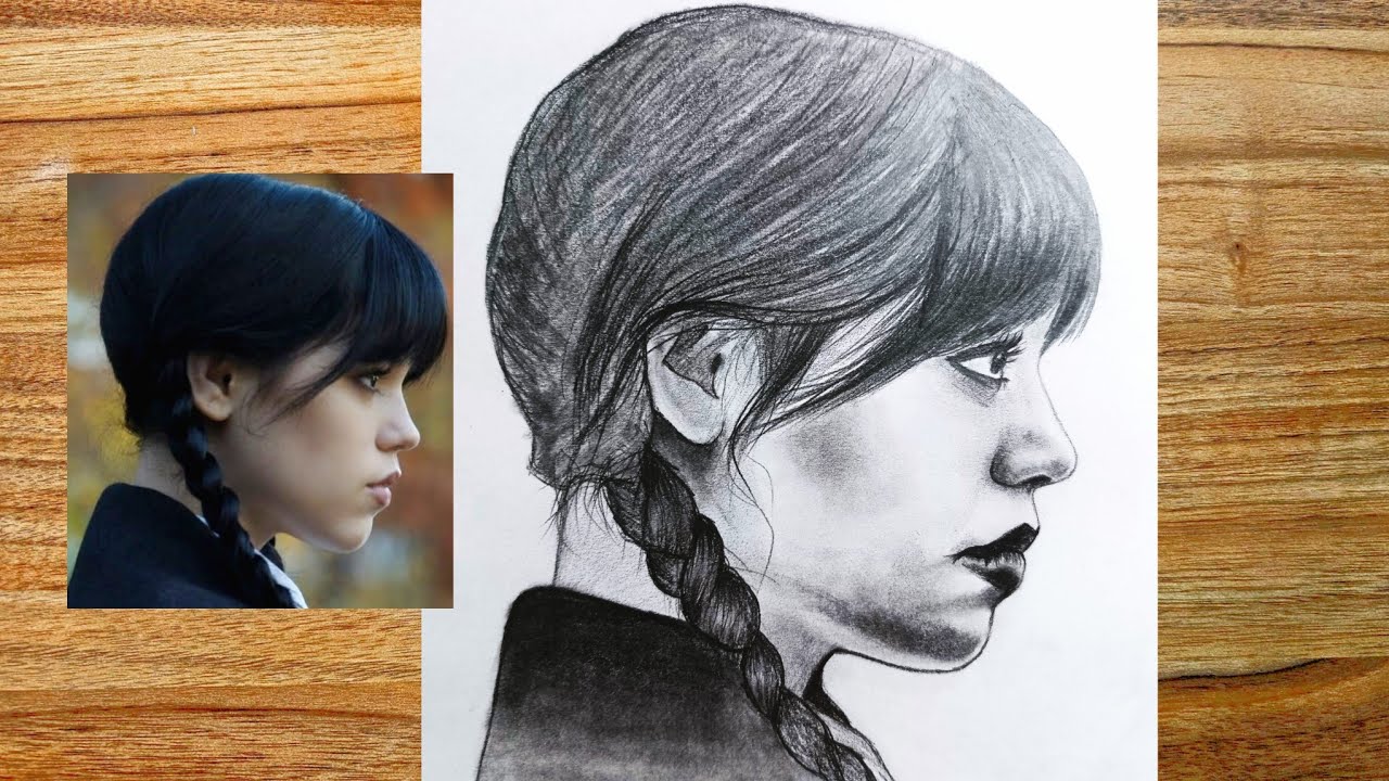 Drawing Wednesday Addams (Jenna ortega)