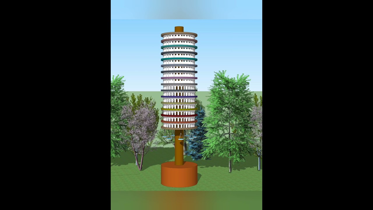 drawing of bird house tower