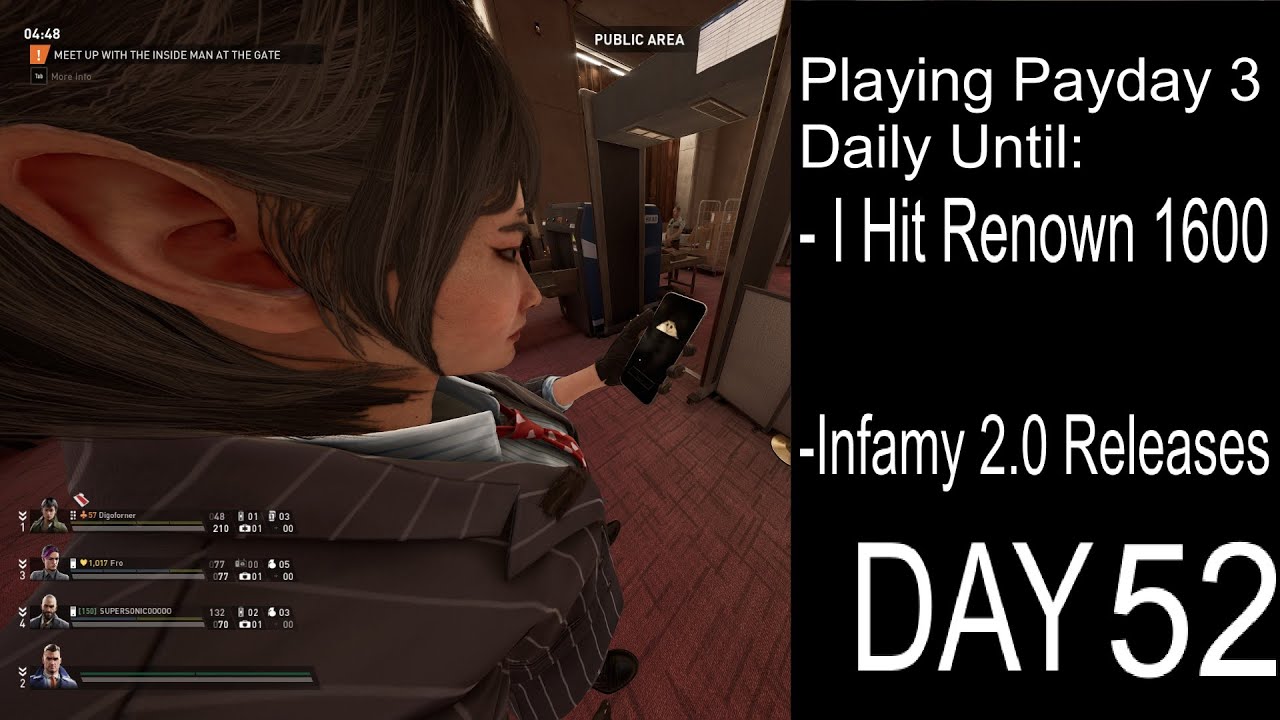 Playing Payday 3 Daily Until I Hit Renown 1600 Or Infamy 2.0 (Day 52)