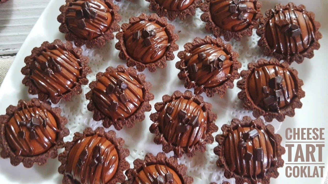 Cheese Tart Coklat Mini Lembut Berkrim | Creamy Mini Chocolate Cheese Tart