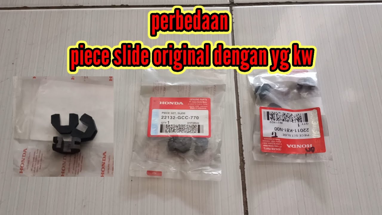 perbedaan piece slide ORI vs KW.